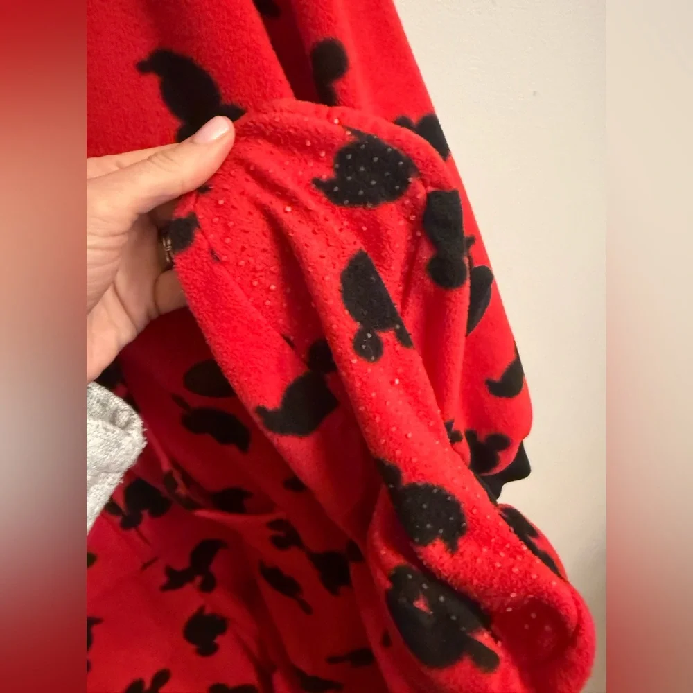 Disney Mickey Mouse Fleece Footed Pajama Onesie Women’s Large 12-14 - Picture 7 of 8